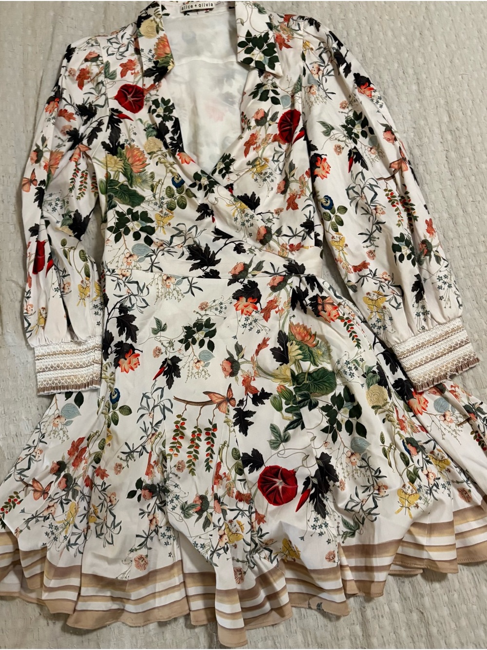 Alice + Olivia Alisa Wrap Godet Shirtdress - Picture 2 of 4